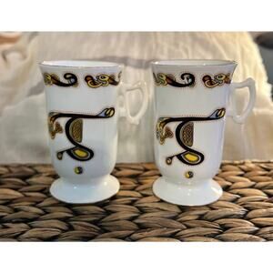 Pair of Royal Tara Kells design mugs from Galway Ireland